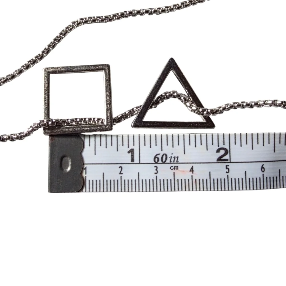 New Stainless Steel Geometric Pendant Necklace Triangle/square